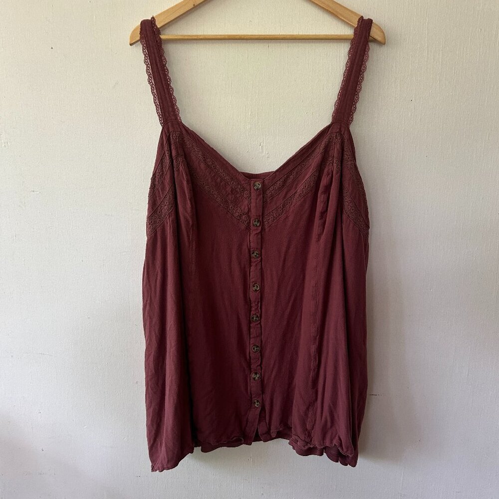 Torrid Tank Y2K Top Womens 6XL Purple Button Front Sleeveless Fairy Cottagecore